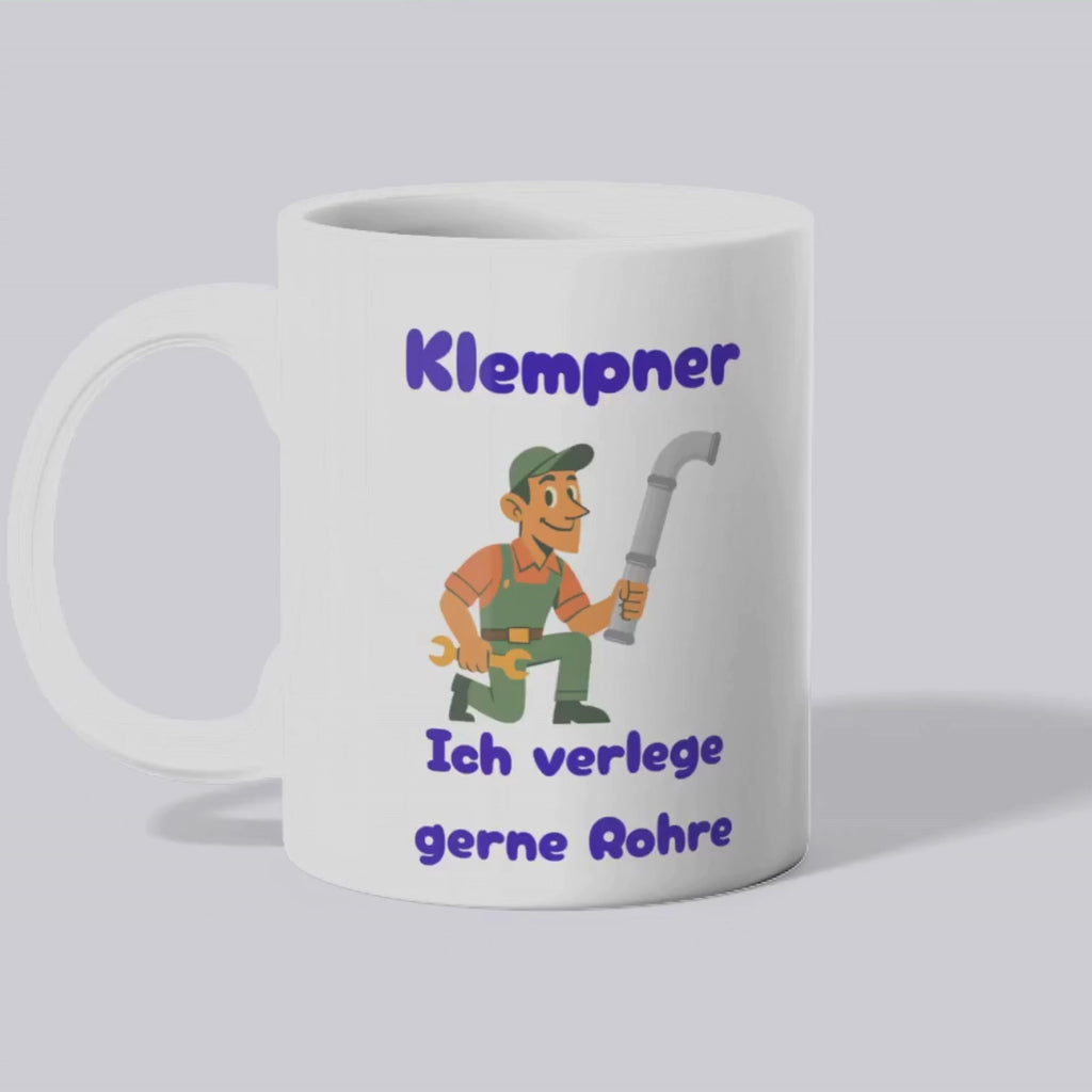 Klempner - Ich verlege gerne Rohre Becher