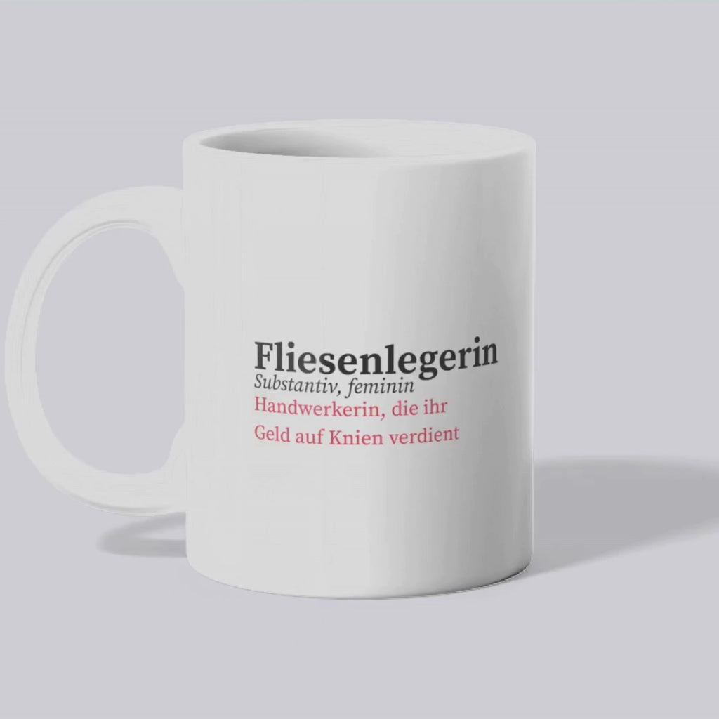Fliesenlegerin Becher
