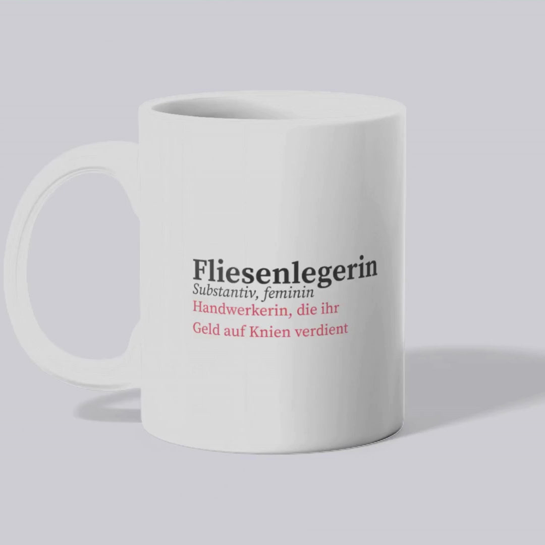 Fliesenlegerin Becher